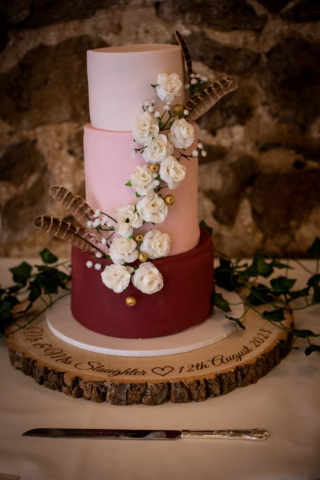 3 tier wedding cake at Knights Hotel Kings Lynn